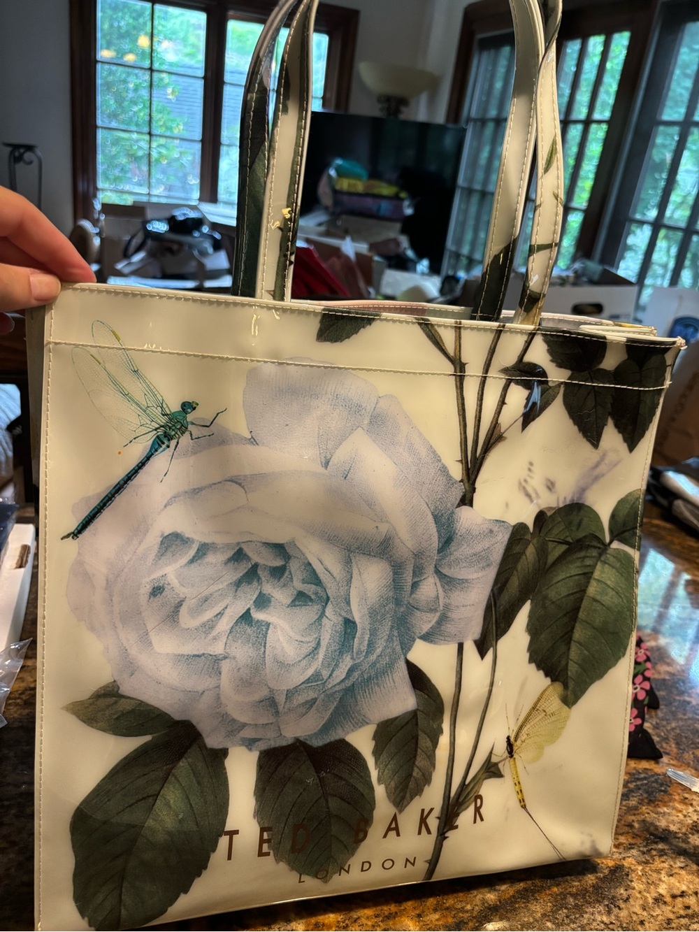 NWOT Beautiful Ted Baker Floral Patent Tote - Picture 5 of 14